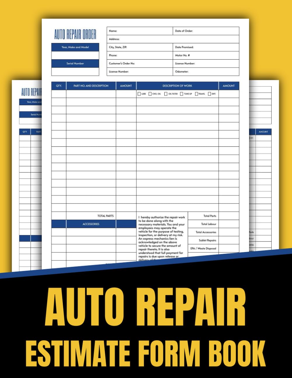 Auto Repair Estimate Form book Streamlining Vehicle Repair Estimates