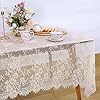 LuoluoHouse Rustic Ivory Wedding Tablecloths Lace Chic Rectangular Tablecloths for Wedding Reception Farmhouse Table Decorations 60×120 inch