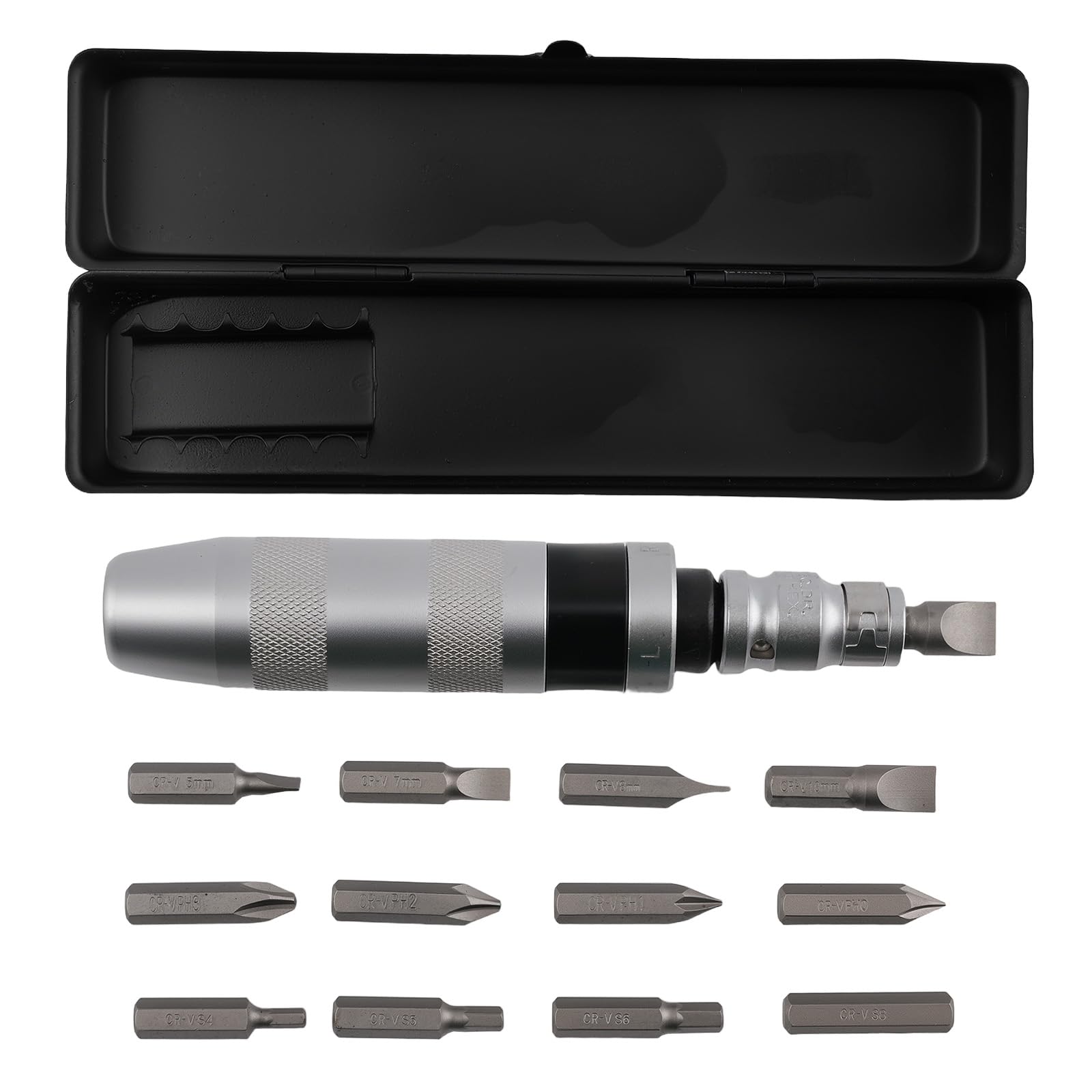 maXpeedingrods 12-częściowy zestaw bitów udarowych 1/2", zestaw bitów Hex 40CR, zestaw wkrętaków udarowych 1/2" napęd czworokątny x 8 mm sześciokątny