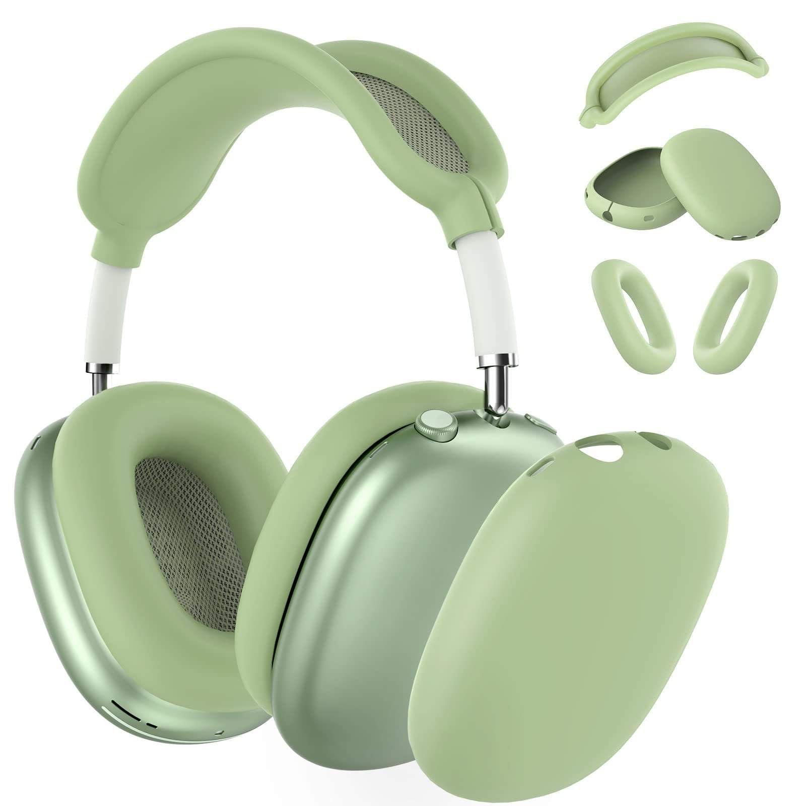 Valente Protective Silicone Cover Compatible with AirPods Max | Full Body Headphone Case Kit with Ear Cushions & Headband Cover | Shockproof Anti-Scratch Protection (Green)-image-32