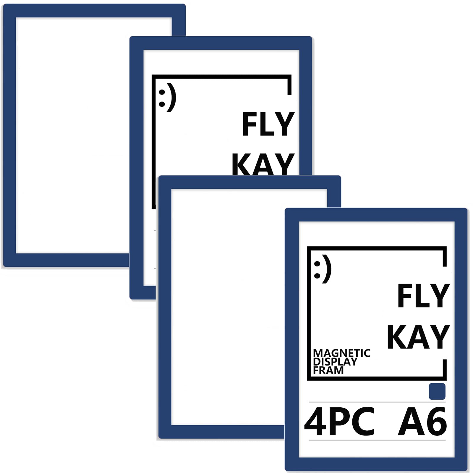 4PCS A6 Magnetic Photo Frames, Self Adhesive Magnetic Picture Diamond Painting Art Display Frame, Waterproof Clear Sign Holders for Notices, Certificate, Poster, Ads, Documents