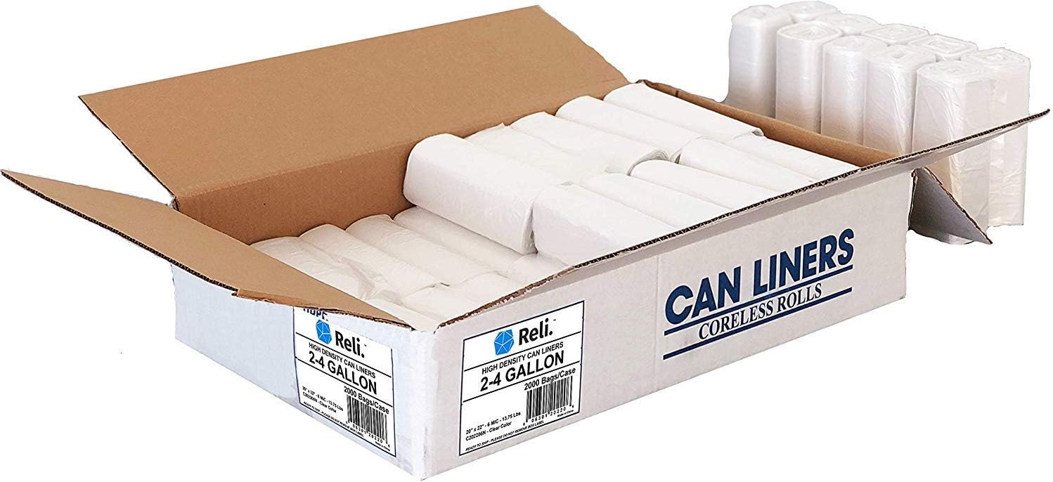 Reli. 13 Gal Trash Bags (1000 Bags) & 2-4 Gal Trash Bags (2000 Count)