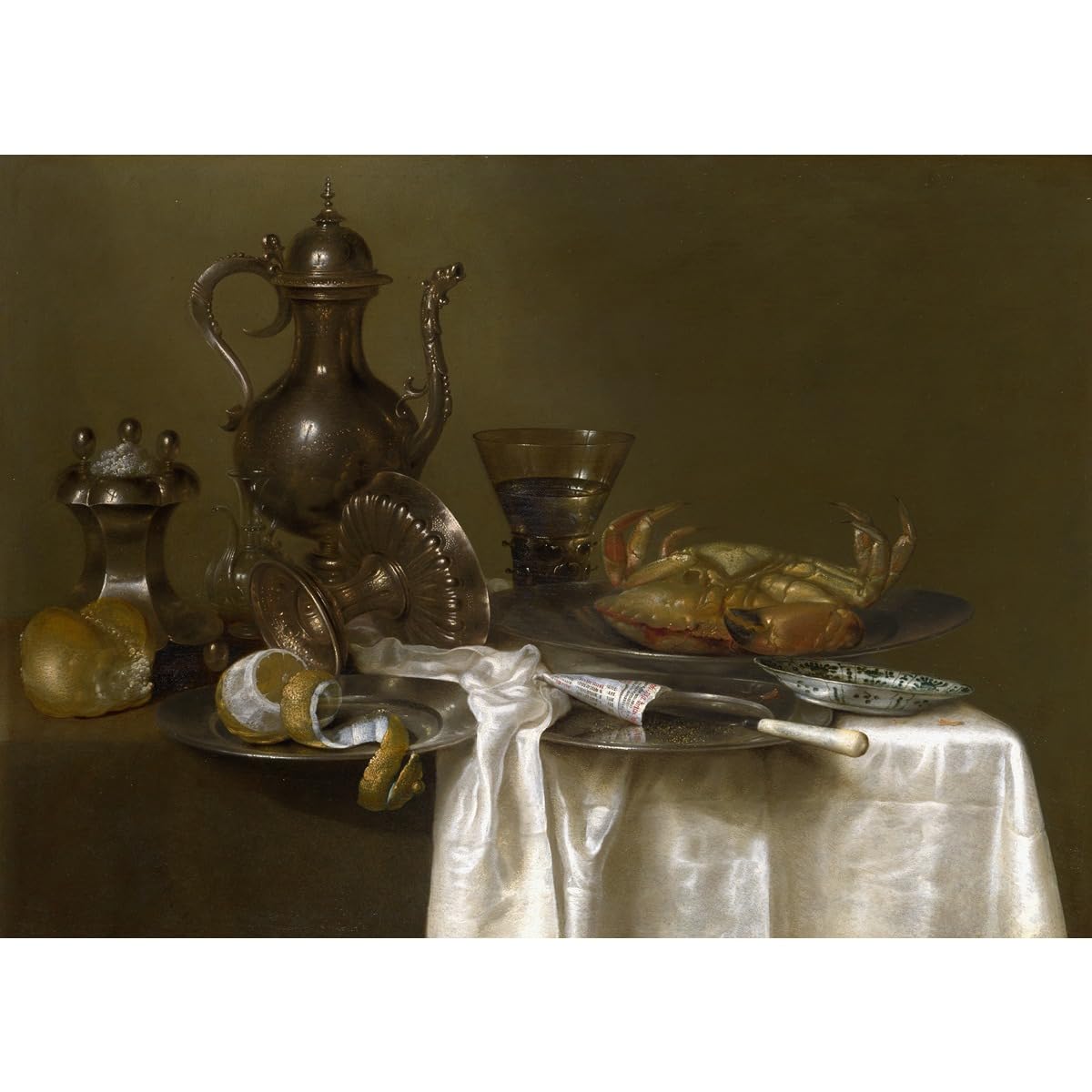 Nature morte avec un étain grand tableau 1633 pour décoration de salle à manger chic