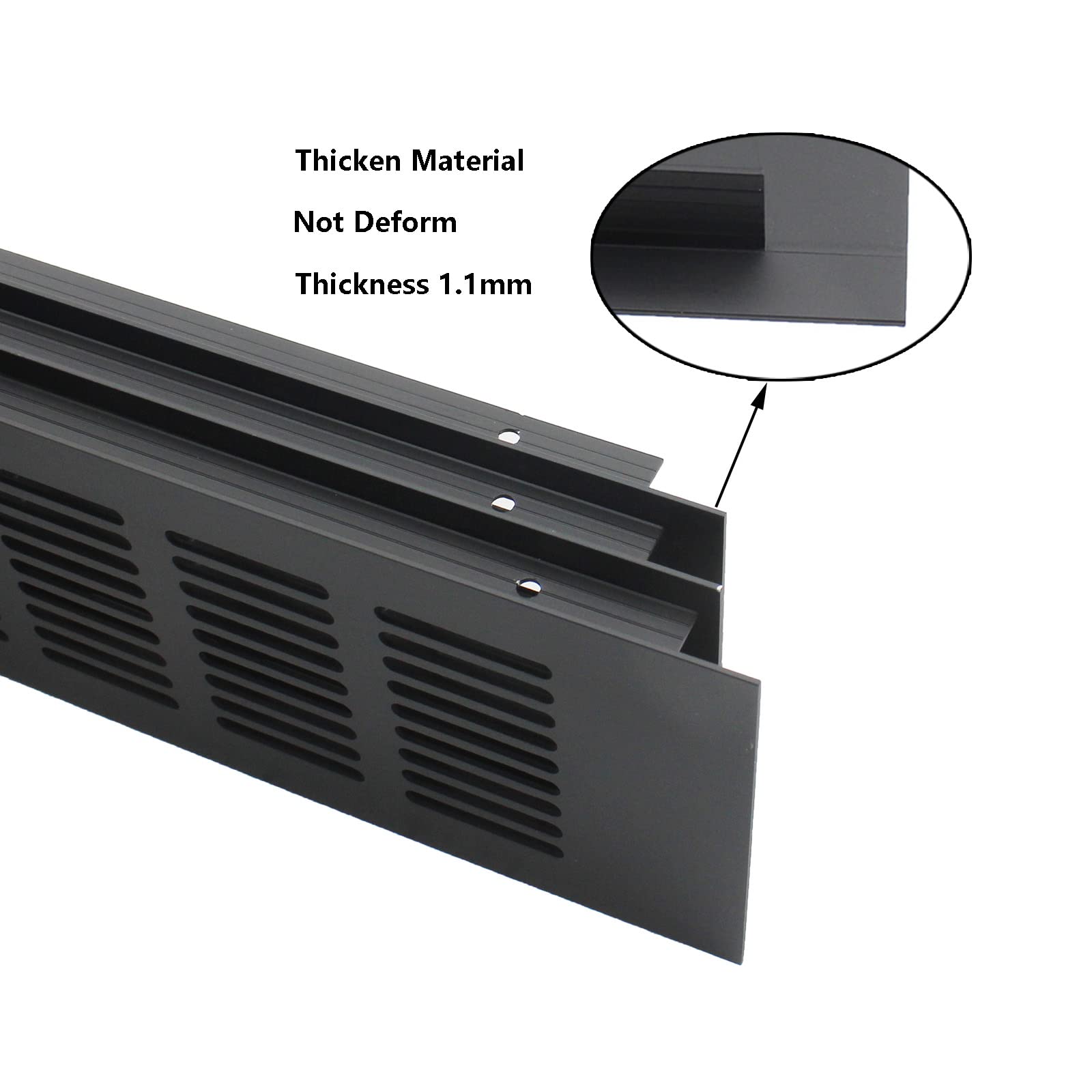 2 Lüftungsgitter Aus Aluminiumlegierung, Schwarz – Verschiedene Größen Wählbar, Für Schrank, Decke, Boden, Abluft