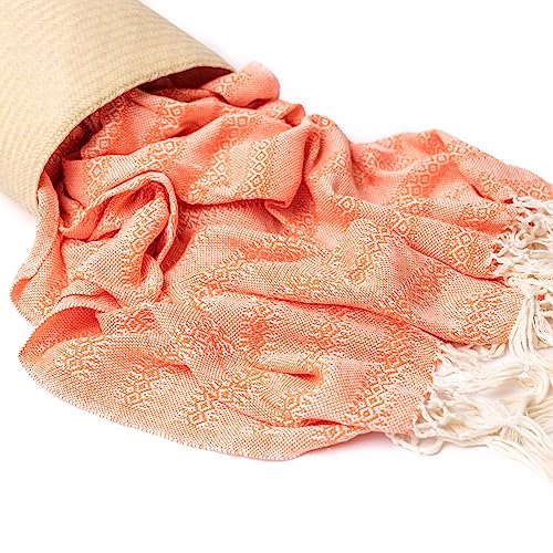 Mexican Rebozo Shawl, Scarf, Ideal for Natural Birth, Doula Massage, 98.5"x25.5", Orange.2