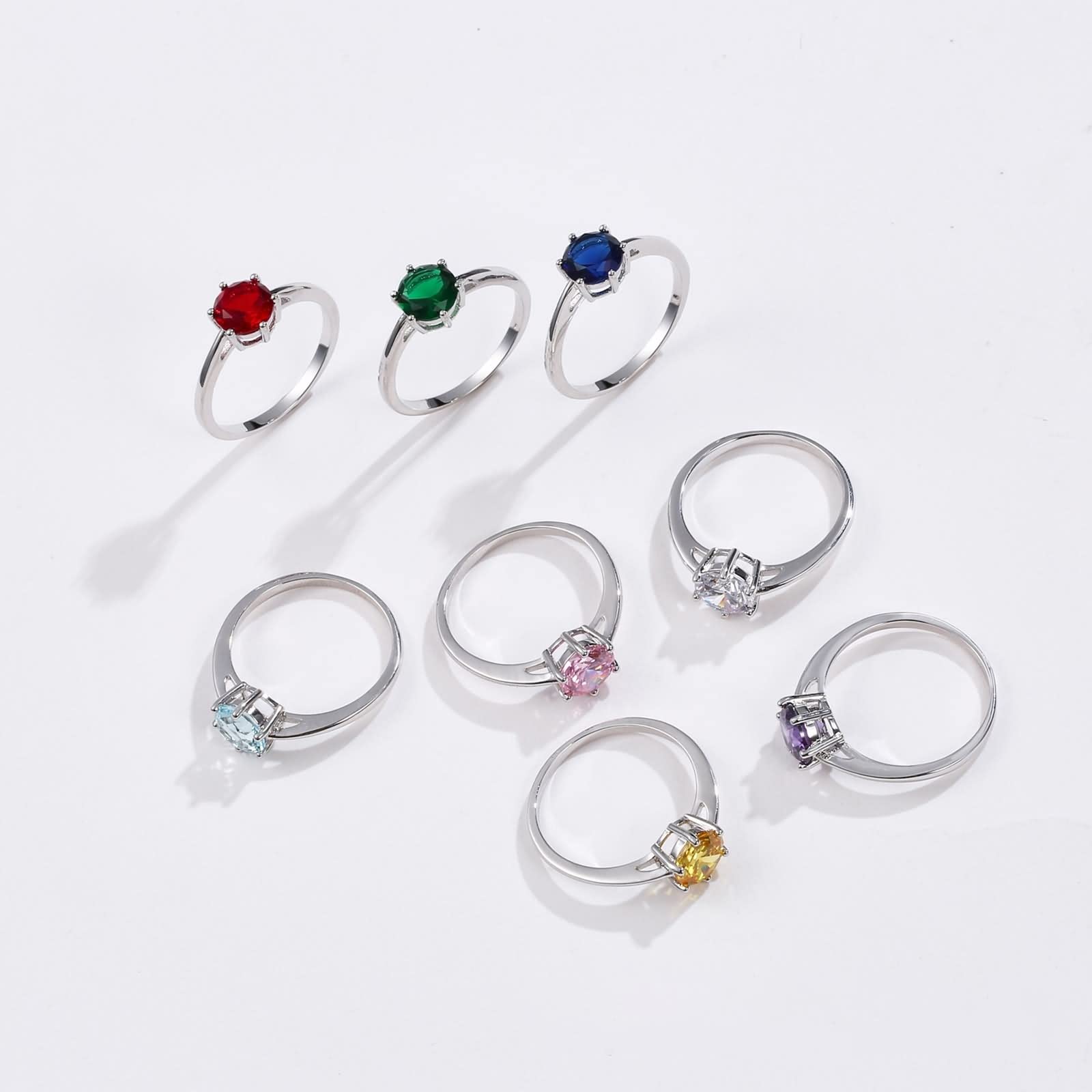 WXKAGF Versprechensringe für die Beste Freundin, zierliche 925er-Ringe für Frauen, Solitär, sechs Zinken, mit Zirkonia