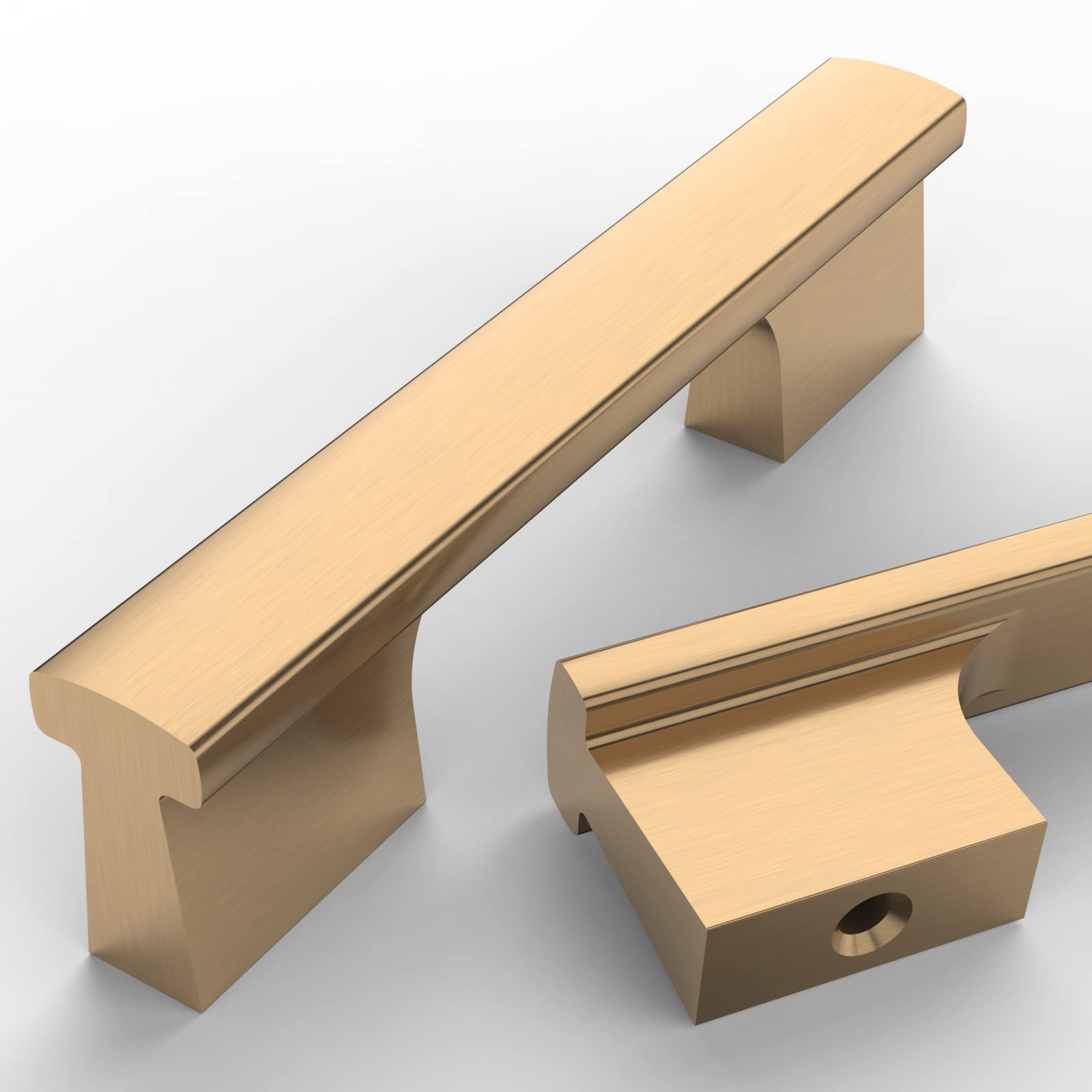 Asidrama 10 Pack 3 Inch(76mm) Champagne Bronze Kitchen Cabinet Handles, Brushed Brass Cabinet Pulls Gold Kitchen Cabinet Hardware for Cupboard Drawer Handles Dresser Pulls