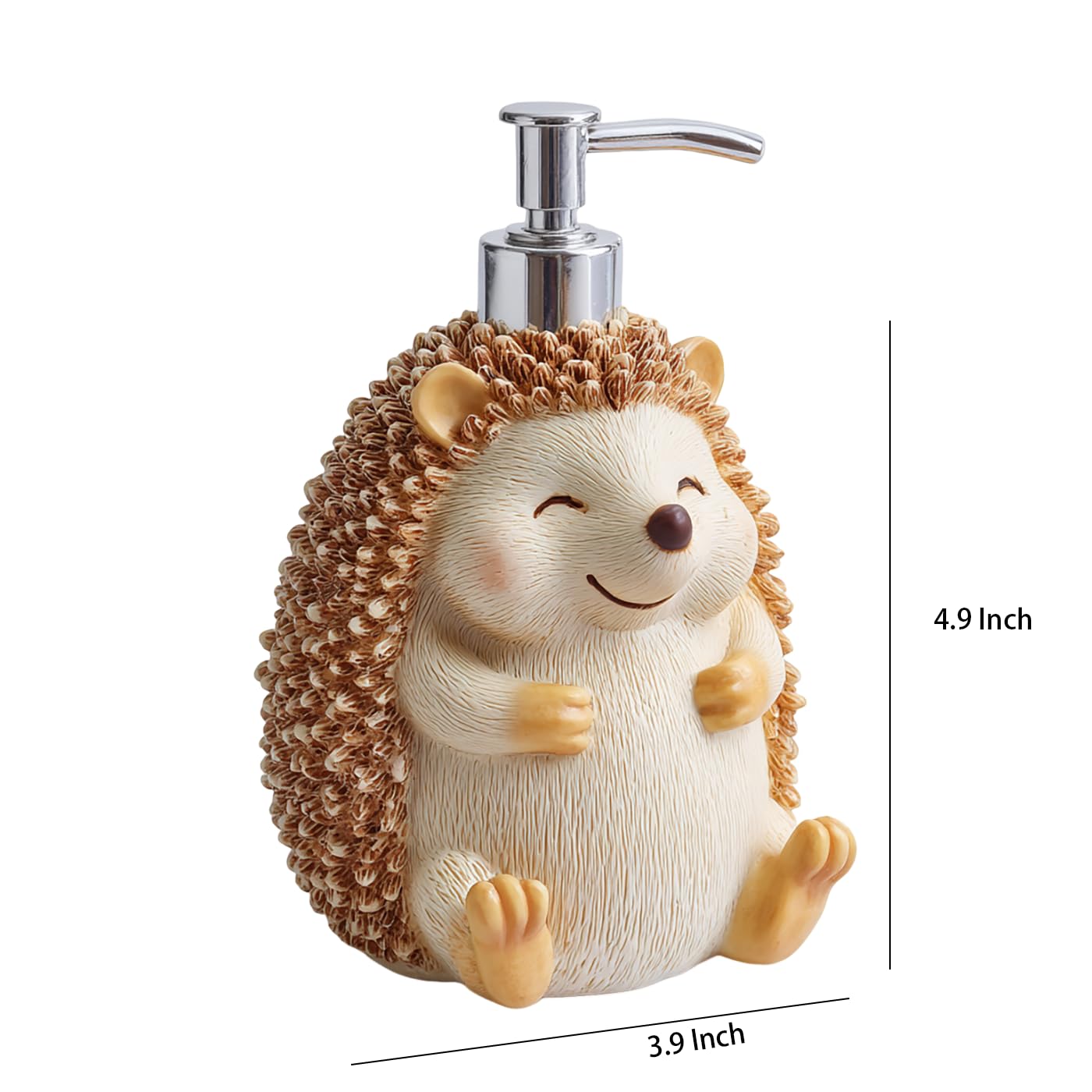 SOCOSY Dispenser di sapone a forma di riccio in resina, dispenser di sapone per le mani con pompa, bottiglia di sapone liquido per le mani per il bagno