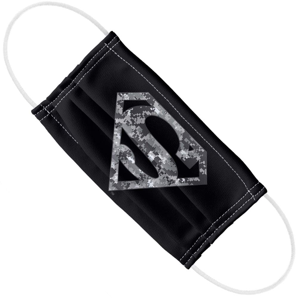 Superman Urban Camo Shield 1-Ply Reusable Face Mask Covering with Adjustable Nose Wire, Unisex