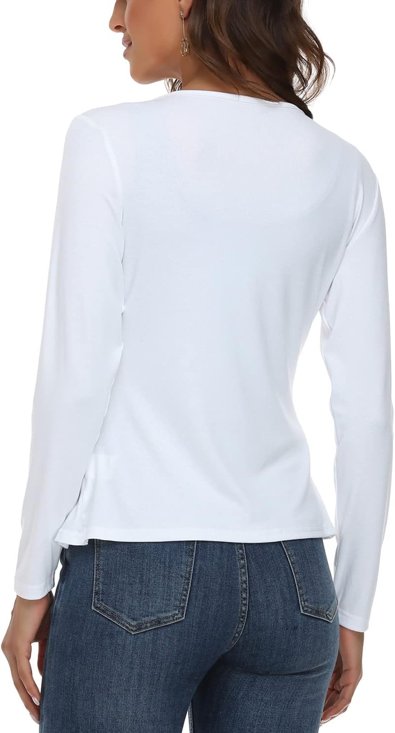 andy & natalie Women's Ruffled Tie Front Cardigan Long Sleeve Open Front Bolero Shrugs - Image 3