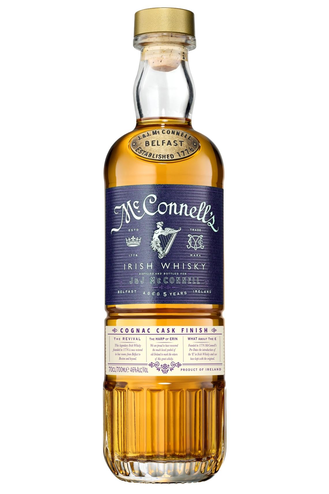 McConnell's - 5 year old Cognac Cask Finish Irish Whiskey 70cl 46% ABV