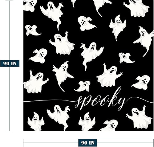 Miniatura 8 de YeeJu Manta de Halloween con bonito diseño de fantasma, para sofá, cama, sala de estar, exterior, acogedora, suave, ligera, mullida, de forro polar,