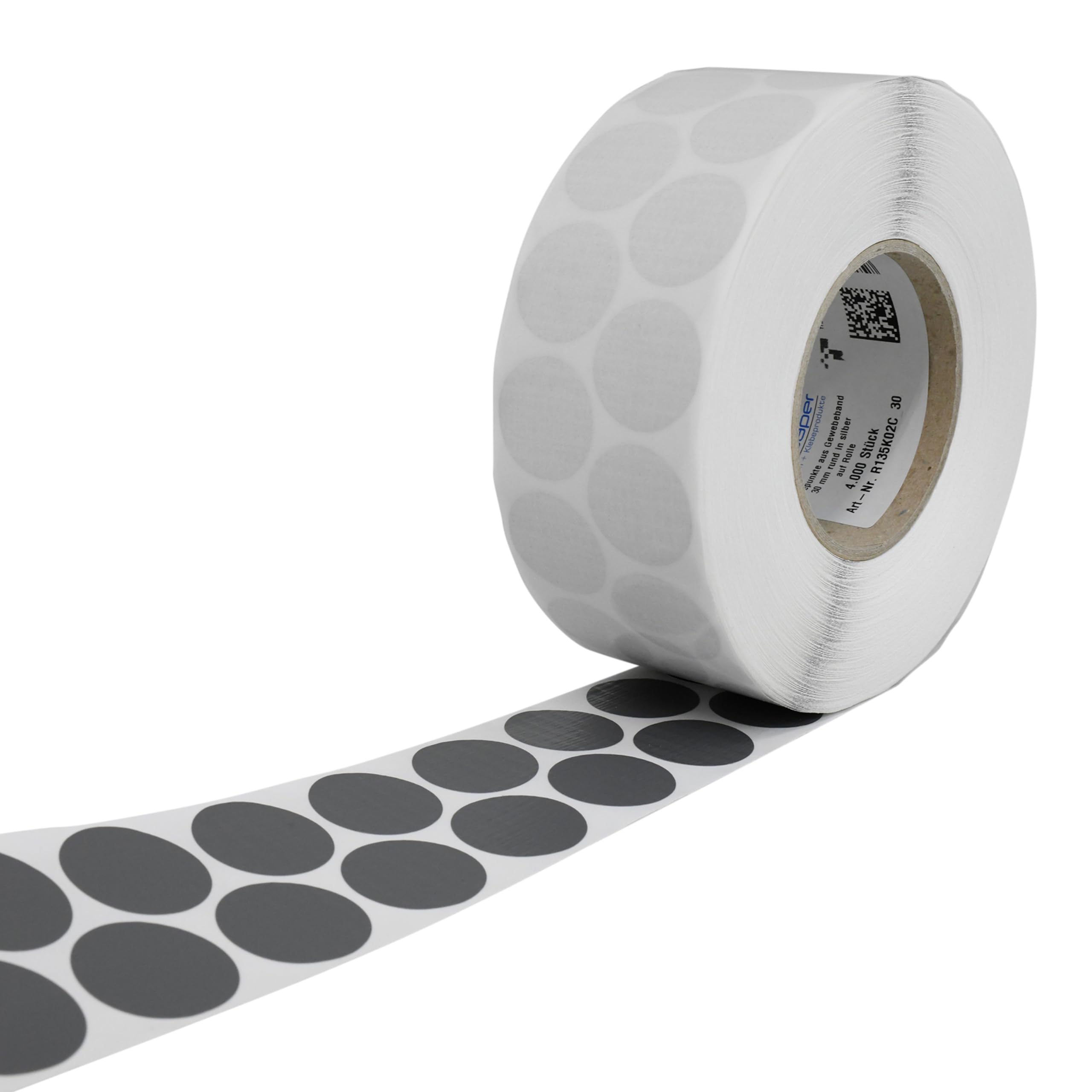 MASHPAPER Punti Adesivi In ​​Nastro In Tessuto R135K02C-30, 30 Mm Circa 4000 Pezzi (Grigio Argento - 1 Rotolo)