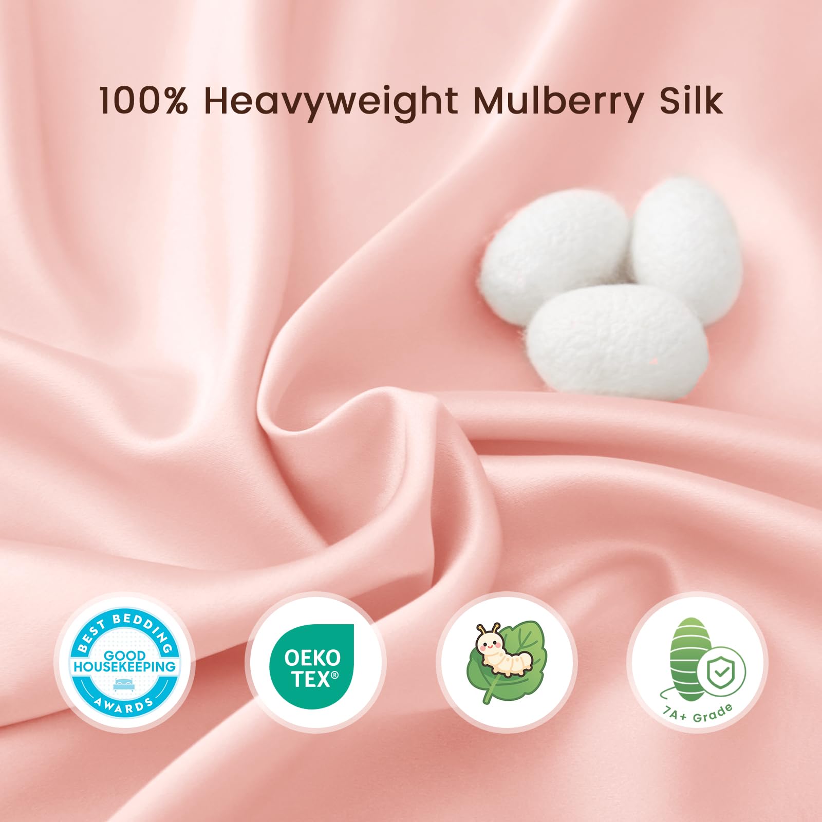 THXSILK 7A+ Grade 100% Mulberry Silk Crib Sheets for Baby Girl Hairloss and Bald Spot, Toddler Sheet for Crib/Cot/Bassinet/Cradle Mattress, Charming Pink