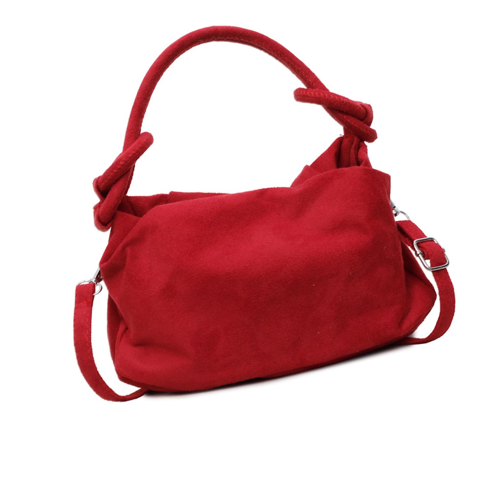 Maxtonser Shoulder Bag Women Crossbody Bags with Removable Strap Faux Suedes Clutches Toted Handbags Purses with Magnetic Closure