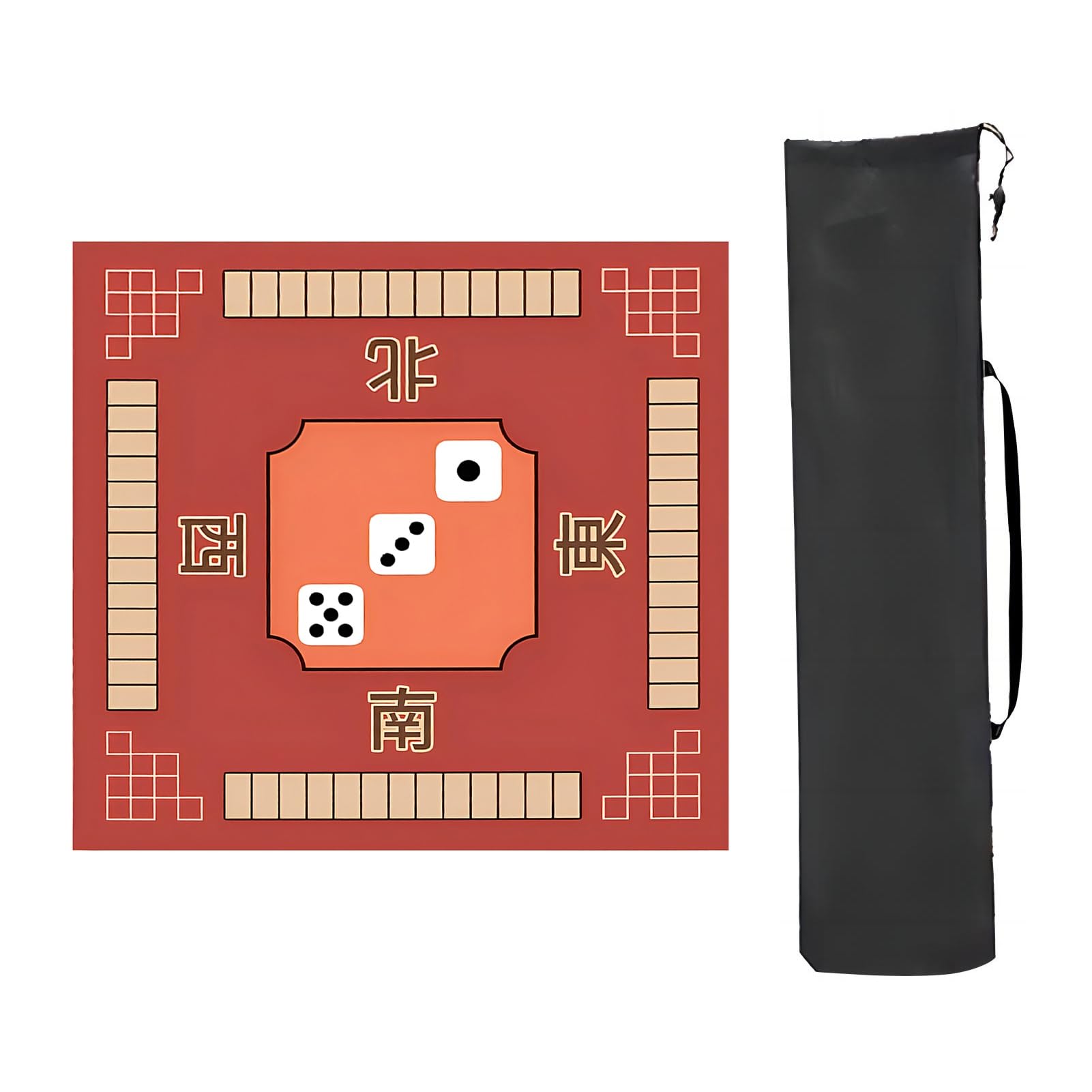 Tapis de Poker, Tapis de Table Majiang, Tapis mah-Jong carré Rouge for(60 * 60cm (23.62 * 23.62 in))
