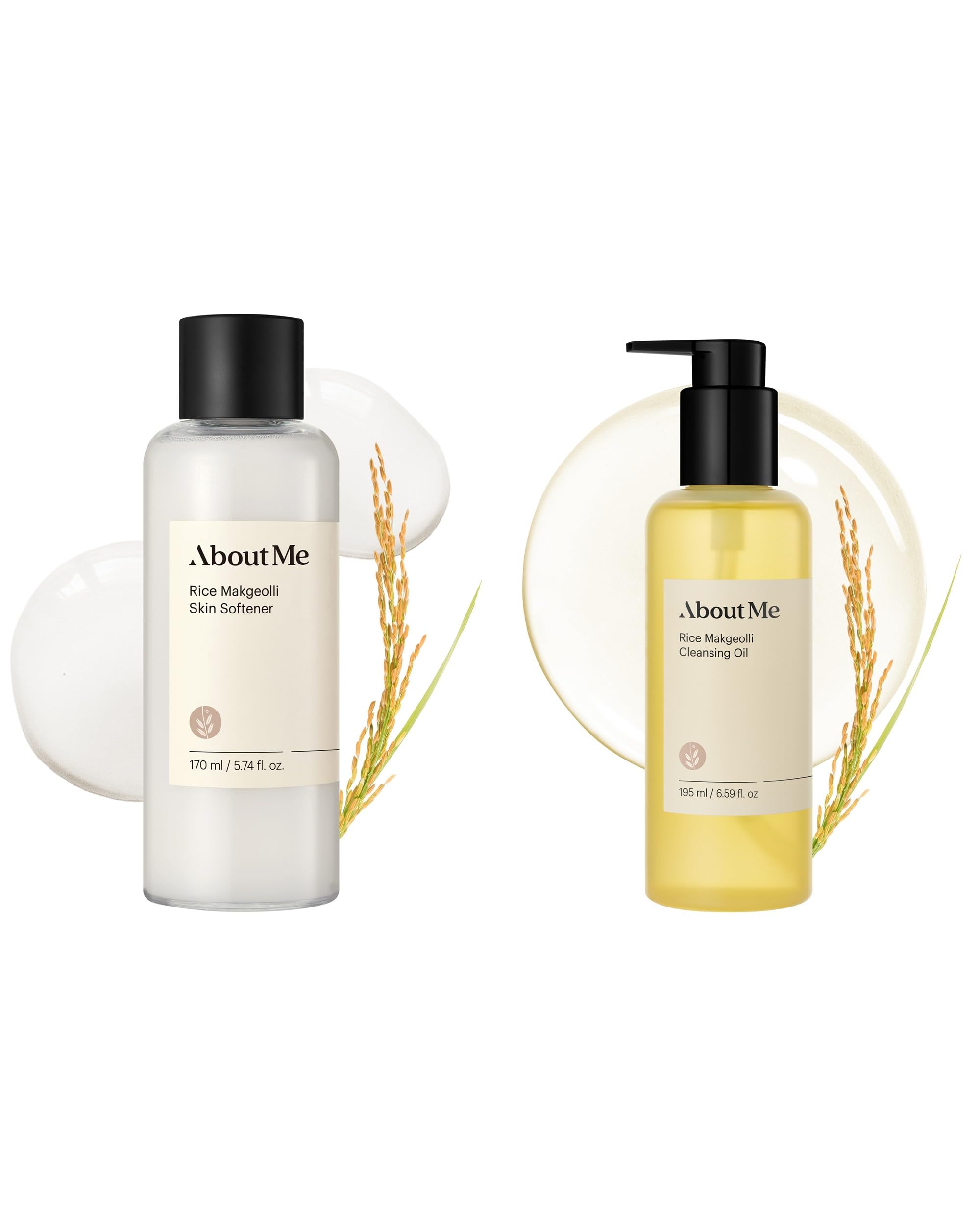 ABOUT ME Rice Makgeolli Skin Softener + About Me Rice Makgeolli Cleansing Oil Bundle