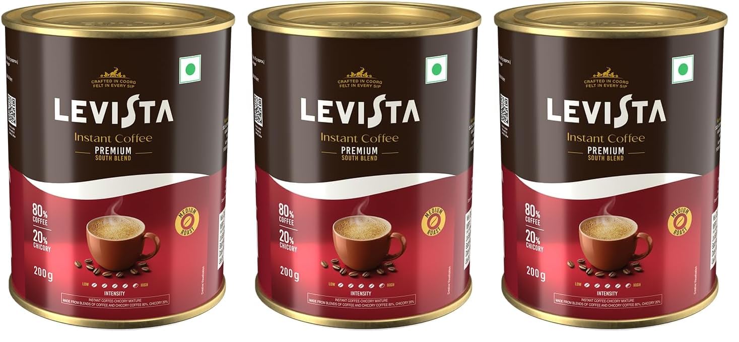 Levista Premium Instant Ground Coffee 200 gm can (Pack of 3)-picture-10
