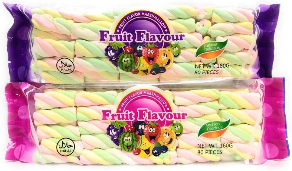 FRUIT FLAVOUR Marshmallow Twist Shape (Pack of 2) (160g*2)