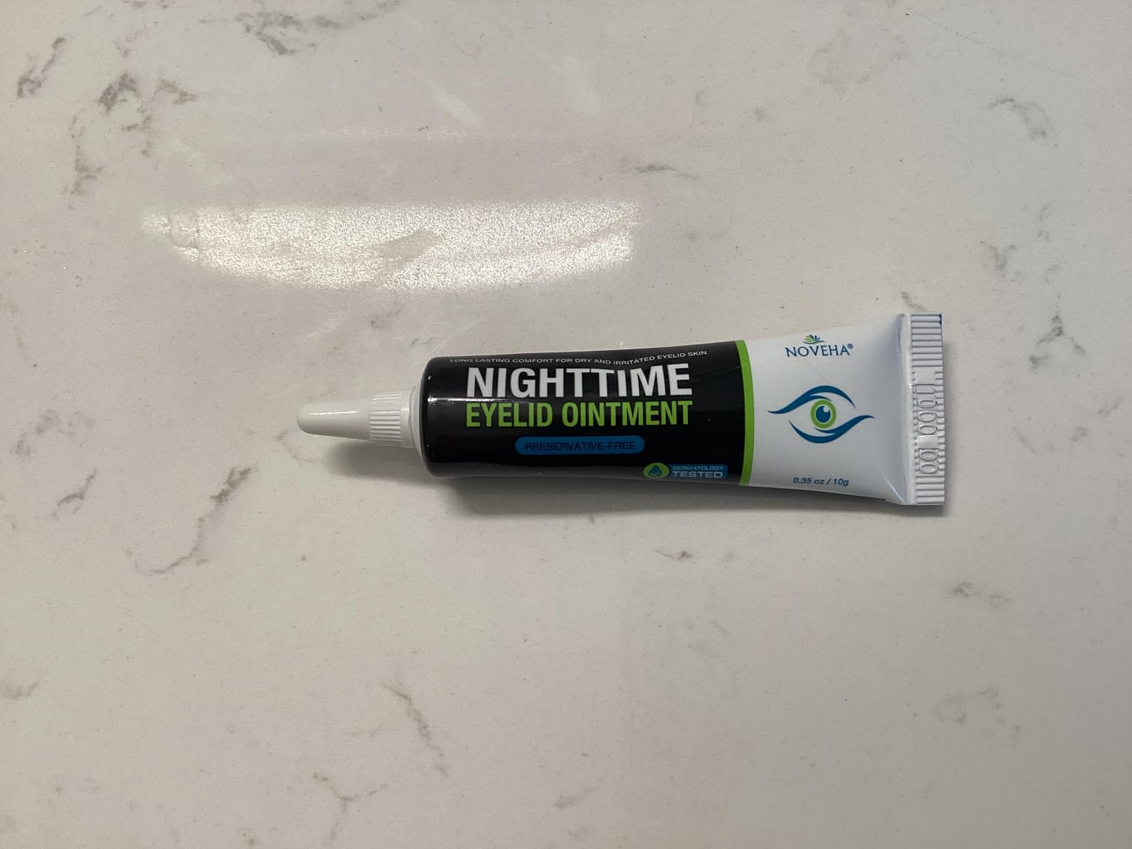 NOVEHA NIGHTTIME Eyelid Ointment Night Gel For Dry Eyelid Relief | Long Lasting Moisturizer Preservative Free | Moisturizing Upper Eyelid Cream for Night, External Use Only | 0.35 Oz / 10 gr