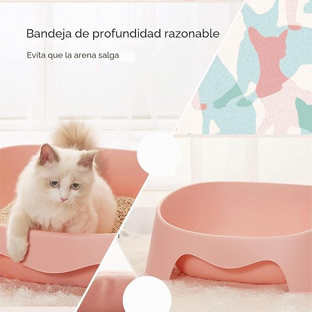 Foto 3 de 6 de BPS Bandeja Gatos Gatitos Aseo Arenero Abierto para Mascotas Gatos con Pala Bandeja Sanitaria Plástica 4…