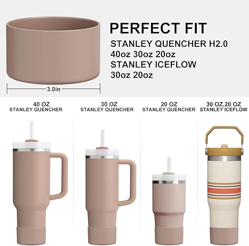 Miniatura 2 de Affute Funda protectora de silicona para Stanley Quencher H2.0 40 30 20 oz y IceFlow Flip 30 20 oz, sin BPA, antiruido, antiarañazos, protector de