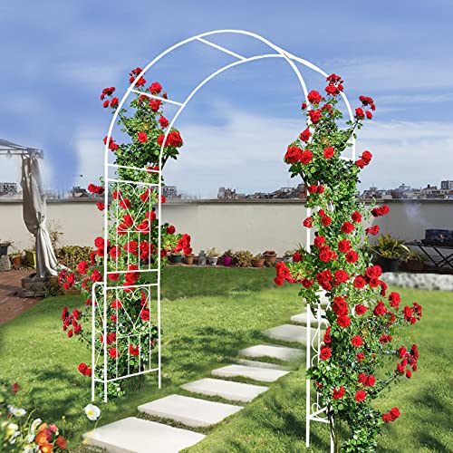 Elegreen Metal Garden Arch Assemble Freely Garden Arbor Trellis Climbing Plants Support Rose Arch Outdoor Arch Wedding Arch Party Events Archway Garden Decoration White #TOP1