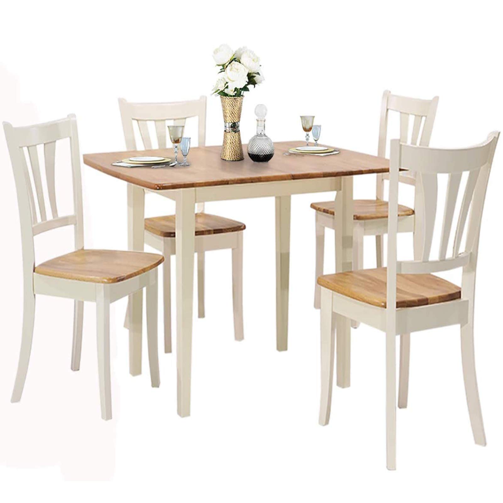 Buy Giantex 5Piece Dining Table Set with Folding op, Wood Kitchen