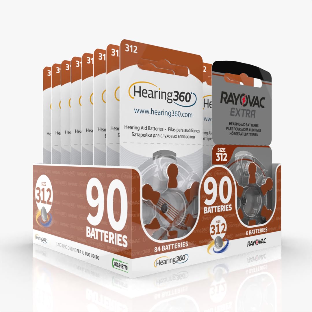 Batterie per apparecchi acustici Rayovac Extra e Hearing360 misura 312 marroni (15 blister marroni)