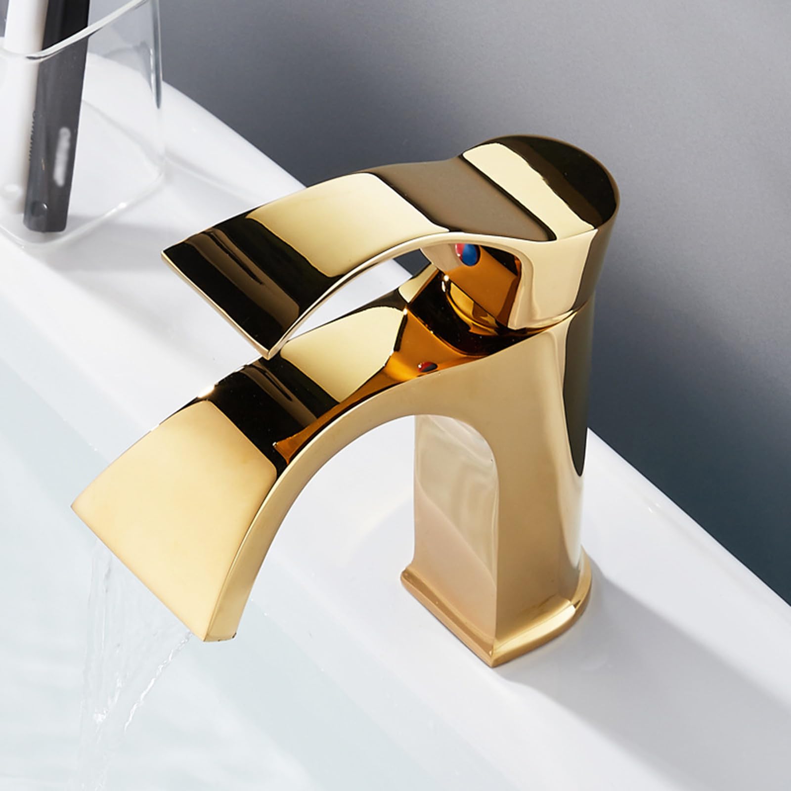 Bathroom Sink Taps Basin Mixer Tap Waterfall Sink Tap Waterfall Mixer Gold