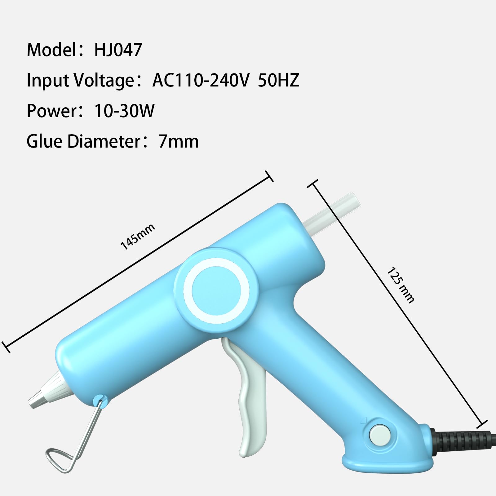 HHYSSG Pistola per Colla a Caldo 20W Pistola per Colla a Caldo con 30 Stick di Colla a Caldo Pistola Incollatrice per piccoli mestieri fai-da-te e riparazioni rapide in casa e ufficio (Blu)