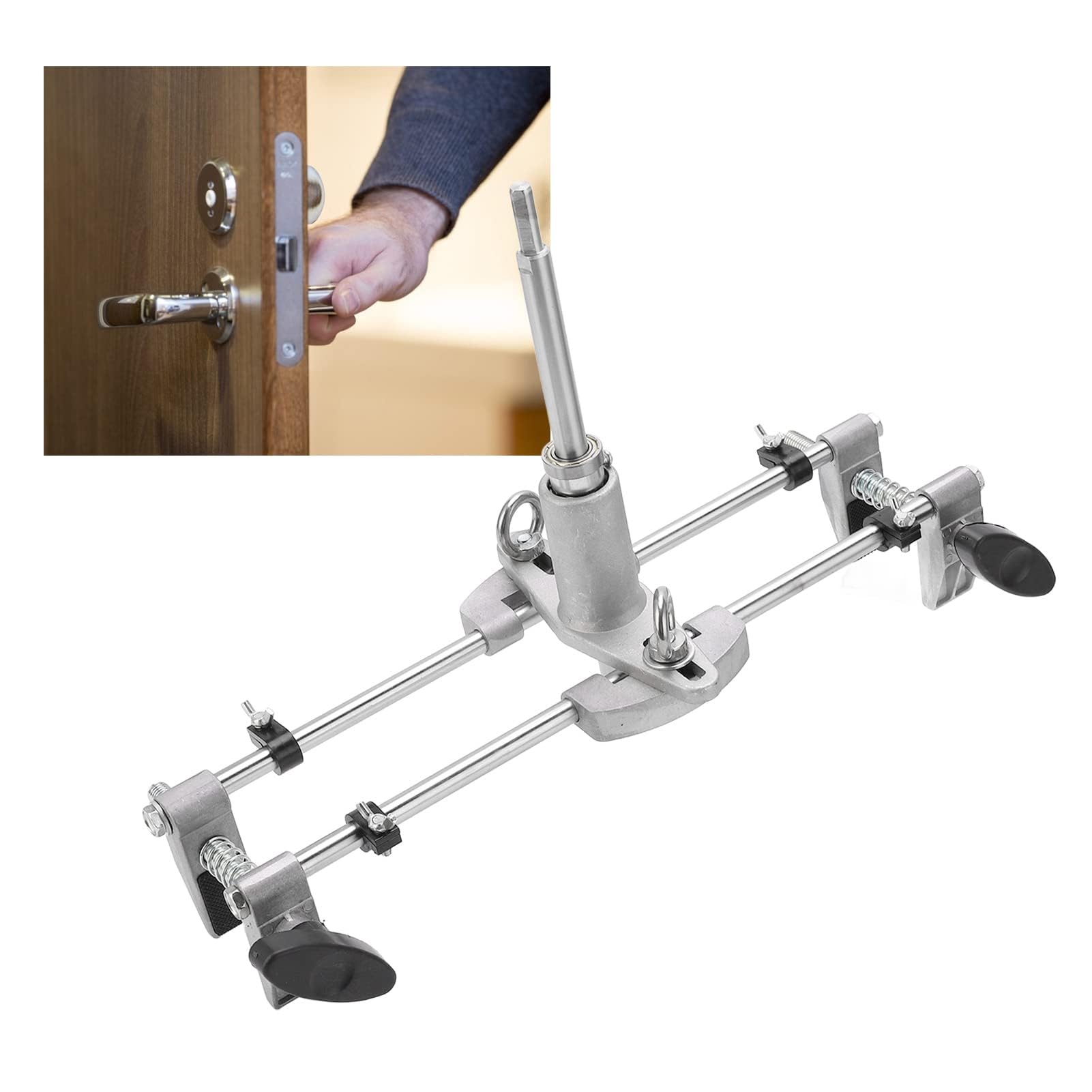 Kit de abridor de agujeros de cerradura de puerta, plantilla de corte de mortaja para instalación de cerraduras en puertas de madera maciza, juego de herramientas profesional