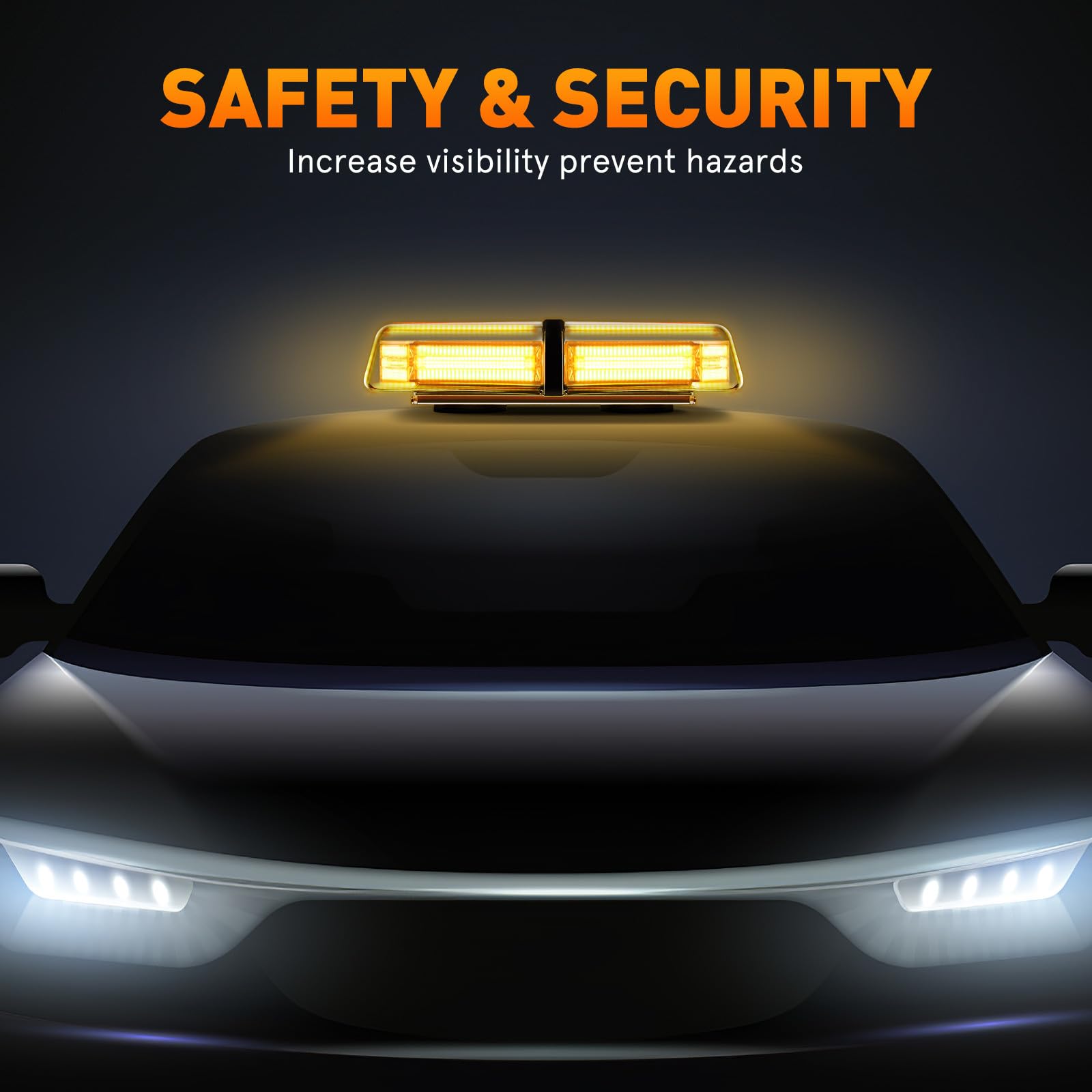 Veemoon Luz Intermitente LED para Techo de Coche con Base Magnética, Alta Luminosidad y Resistente Intemperie para Señalización de Emergencia y Advertencia