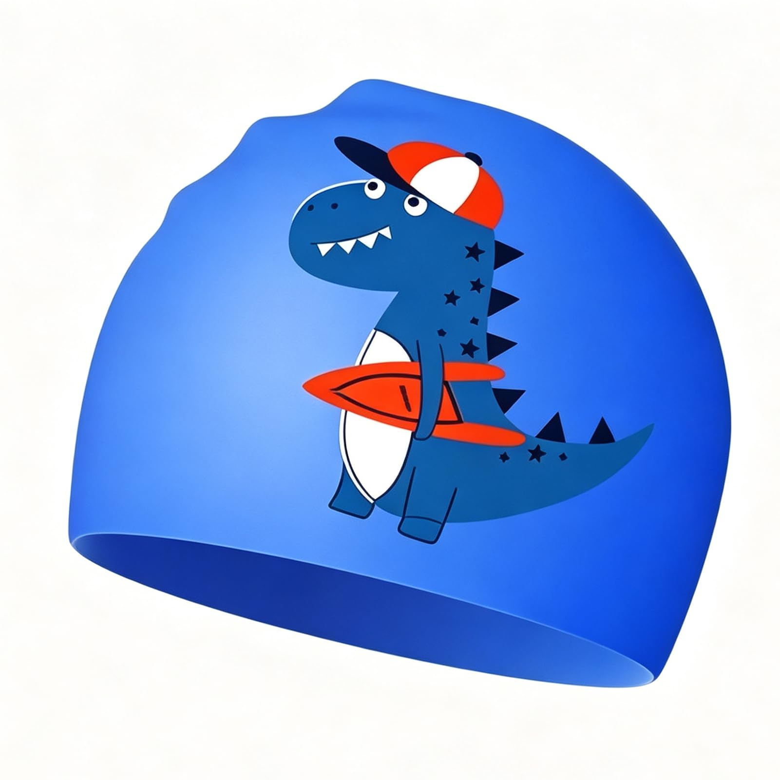 Badekappe Kinder Jungen Silikon – Cooles Dinosaurier Motiv,
