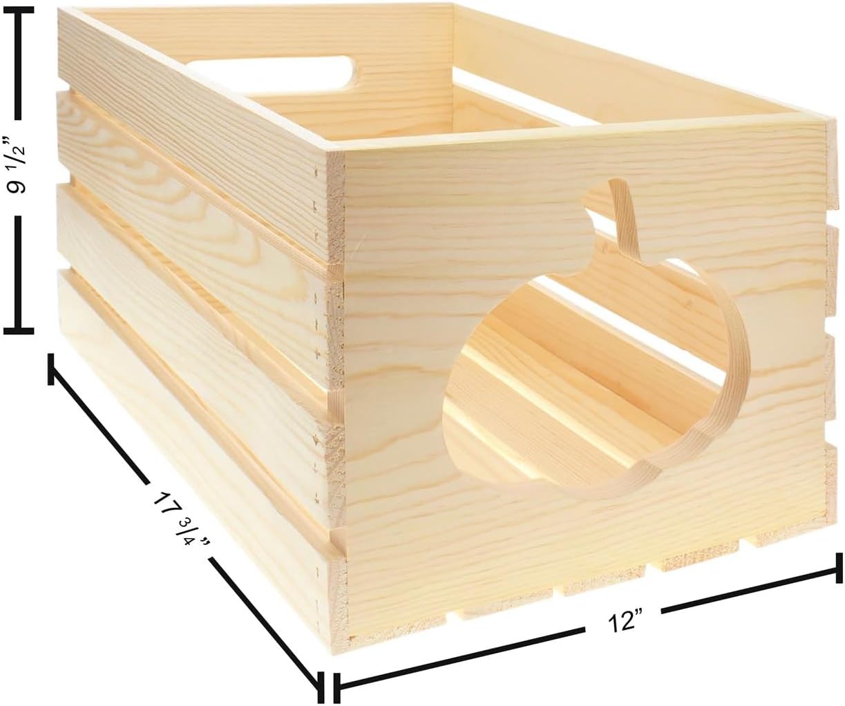 LEISURE ARTS Good Wood Wooden Crate With Pumpkin Cutout, Wood Crate Unfinished, Crates For Display, Crates For Storage, Wooden Unfinished, Pine, 17.75" X 12" X 9.5"