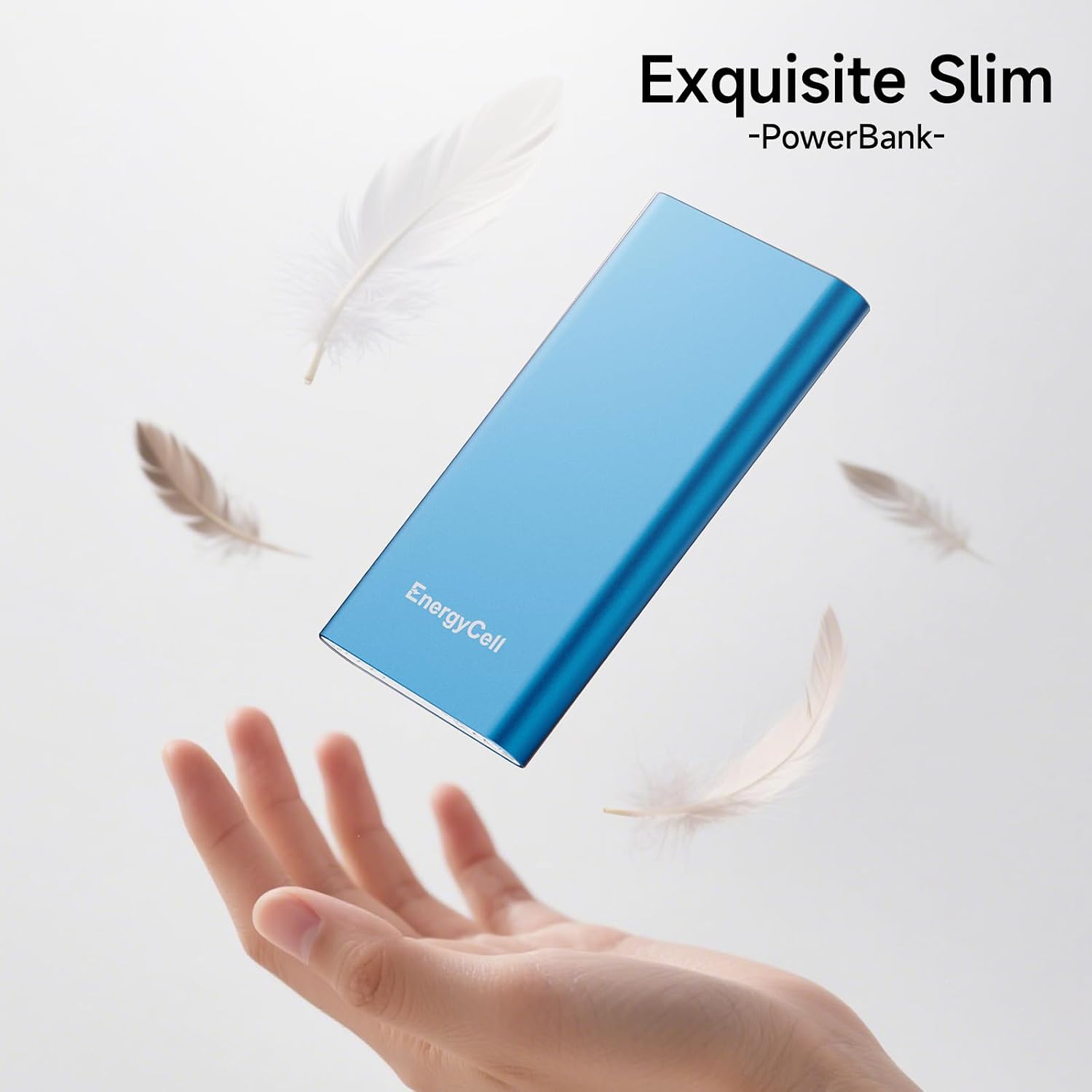 EnergyCell Pilot 4GS floating above a hand, illustrating its exquisite slim and lightweight design