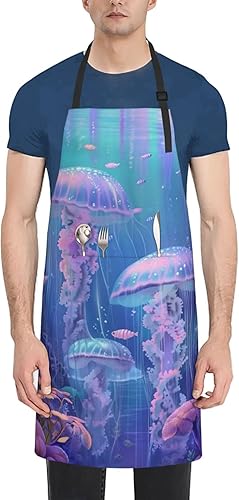 Miniatura 9 de Waterproof Apron With 2 Pockets,Kitchen Chef Aprons Bibs For Cooking Baking Painting Gardening Grooming