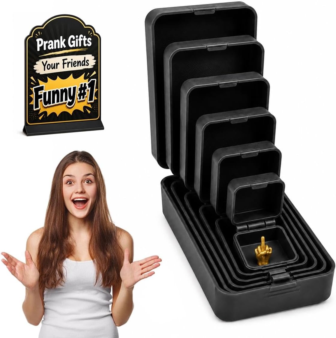 Multi-layer Nesting Surprise Gift Box 3D Printed Middle Finger Prank
