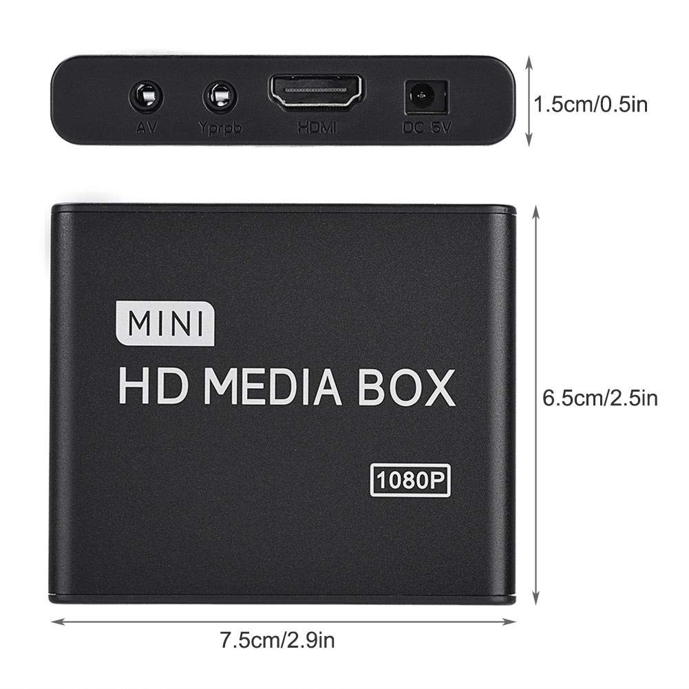 VBESTLIFE TV Box de Full HD, Mini Média Player 1080P Support Media Box, USB, Disque Dur Mobile, Carte SD, Disque Dur Mobile 2.5 etc(EU)