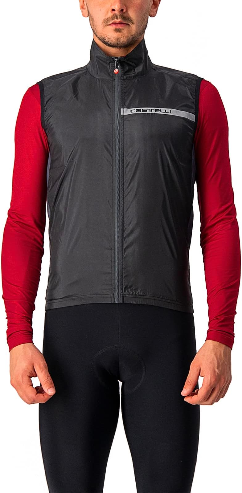 Cycling Squadra Stretch Vest for Road and Gravel Biking I Cycling - Light Black/Dark Gray - Large