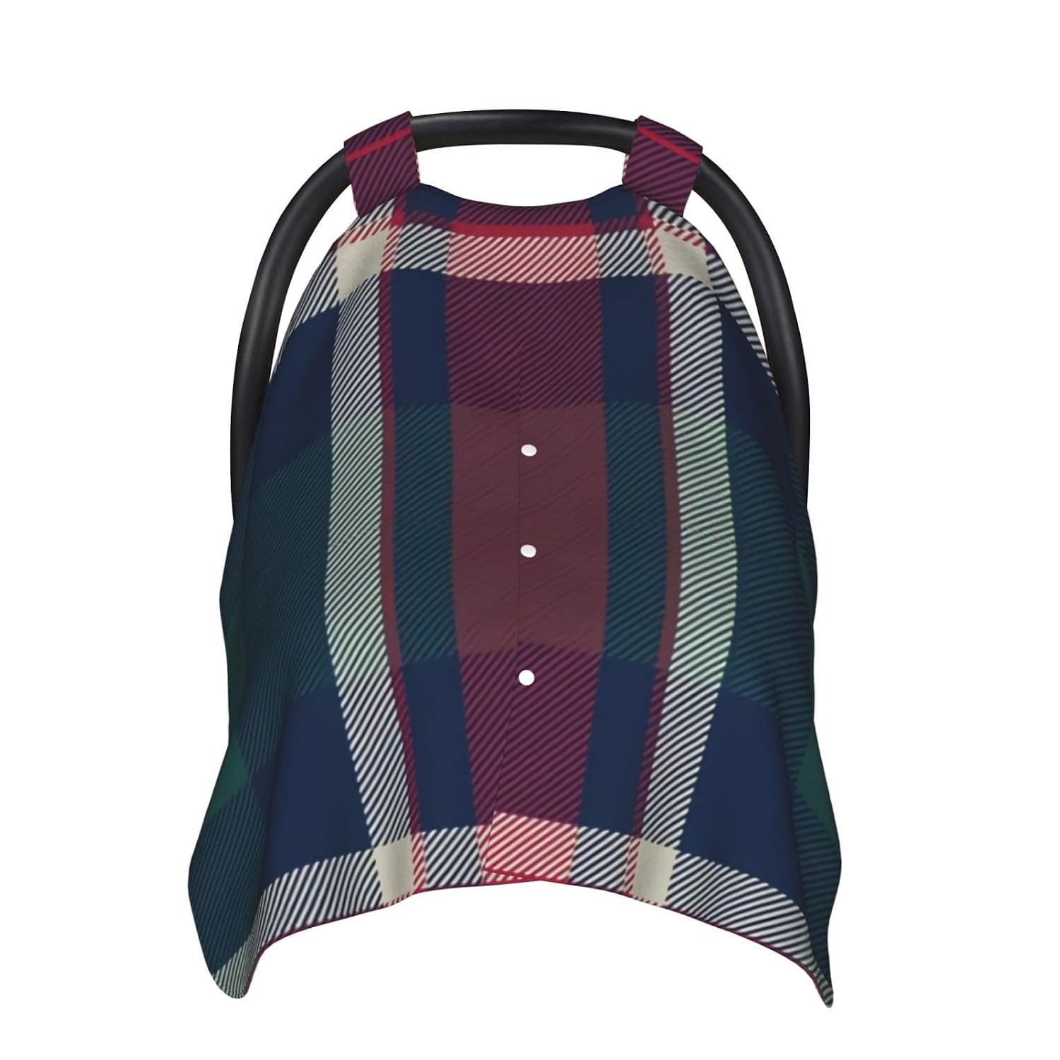 Plaid Baby Car Seat Cover & Breastfeeding Nursing Cover - Breathable Stretch Fabric Multi-Use Nursing Cover for Breastfeeding
