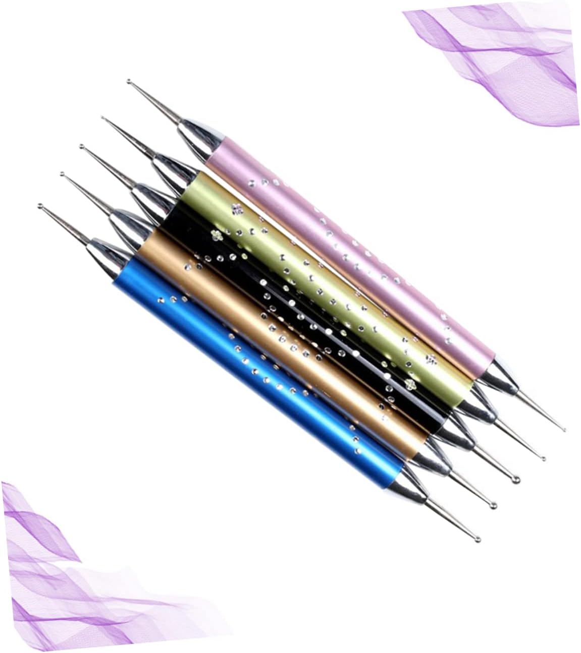 5pcs Fondant Decorating Kit Embossing Stylus Cake Dotting Pen Set for Cake Decoration Supplies Diy Baking Tools Random Color