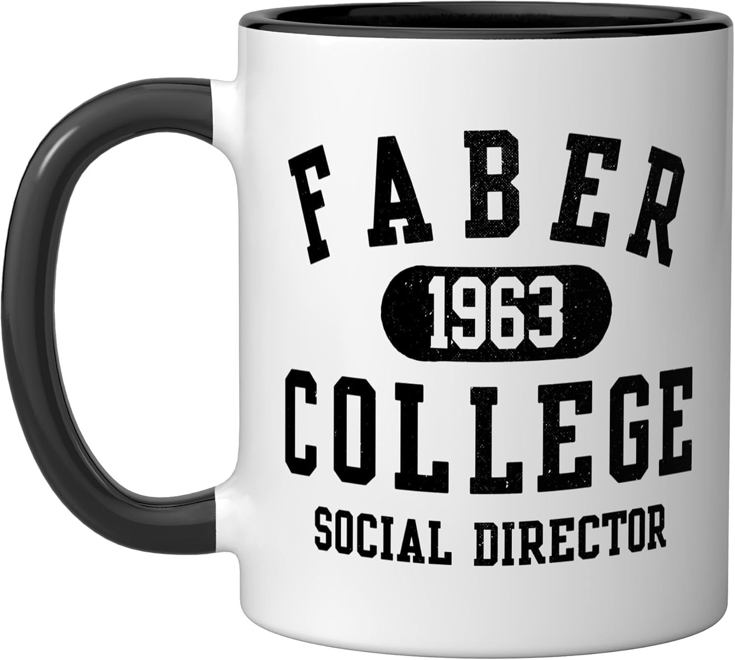Animal House Faber College Social Director Graphic T-Shirt Ceramic Mug, Black/White, 11oz