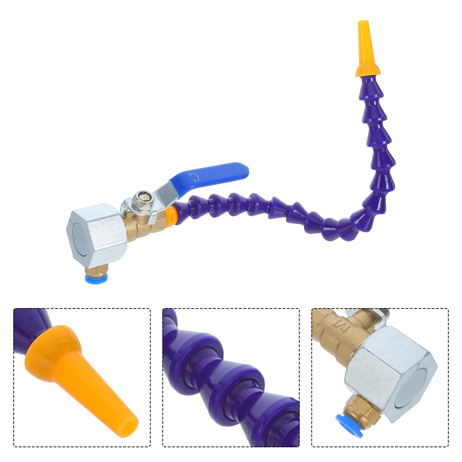 Buse de Soufflage Interface Robuste en Acier Inoxydable et Plastique avec Base Magnétique Stable pour Machine-outil pour Découpe Métal et Routeur Cnc