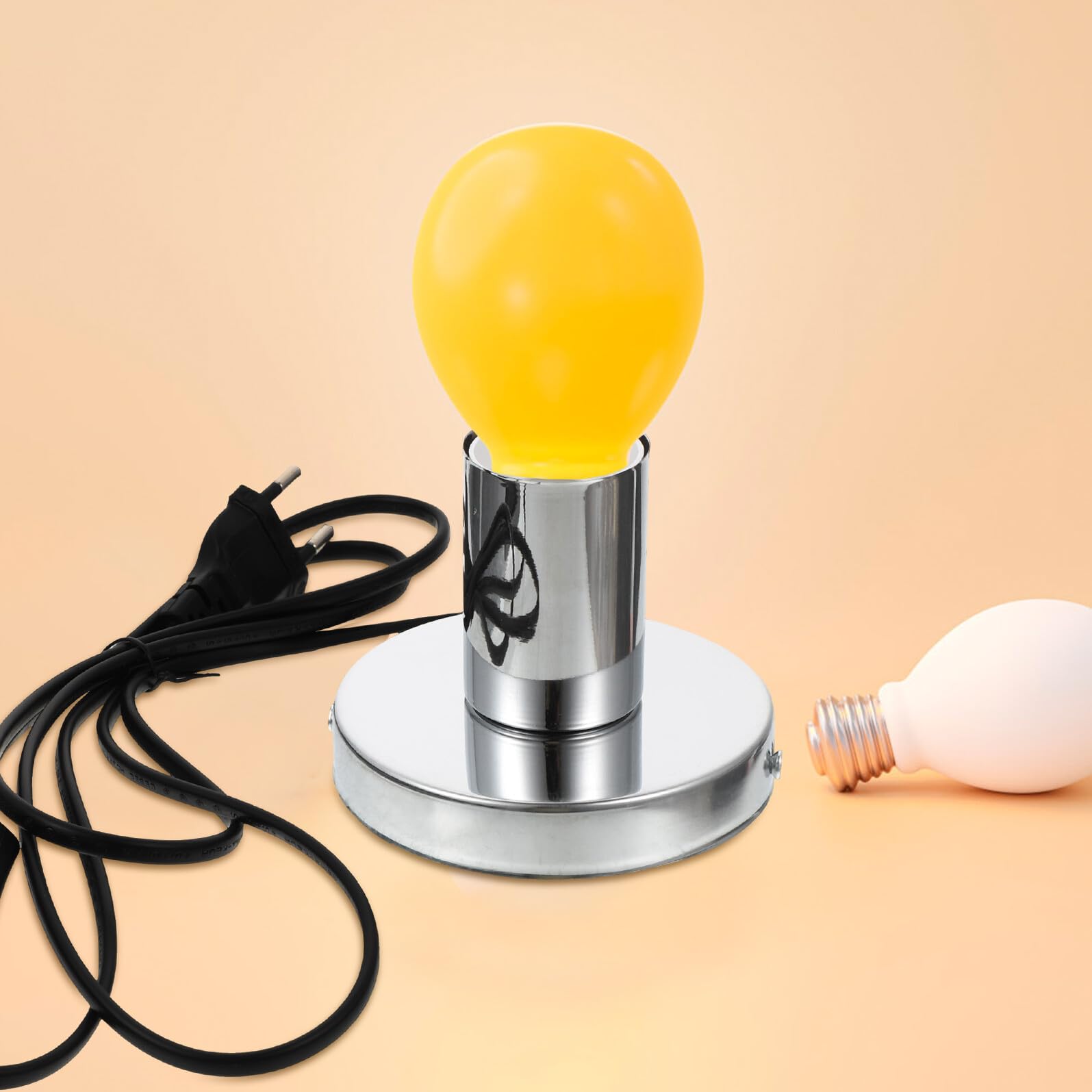 COLLBATH 3pcs Douilles de Lampe de Table en Aluminium et Plastique Noir, Base Stable et Pratique pour Ampoules à Incandescence, pour Salon et Librairie