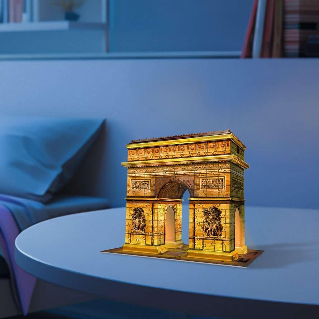 Ravensburger - Puzzle 3D Building - Arc de Triomphe illuminé - A partir de 8 Ans - 216 pièces numérotées à Assembler sans Colle - Accessoires de Finition Inclus - 12522