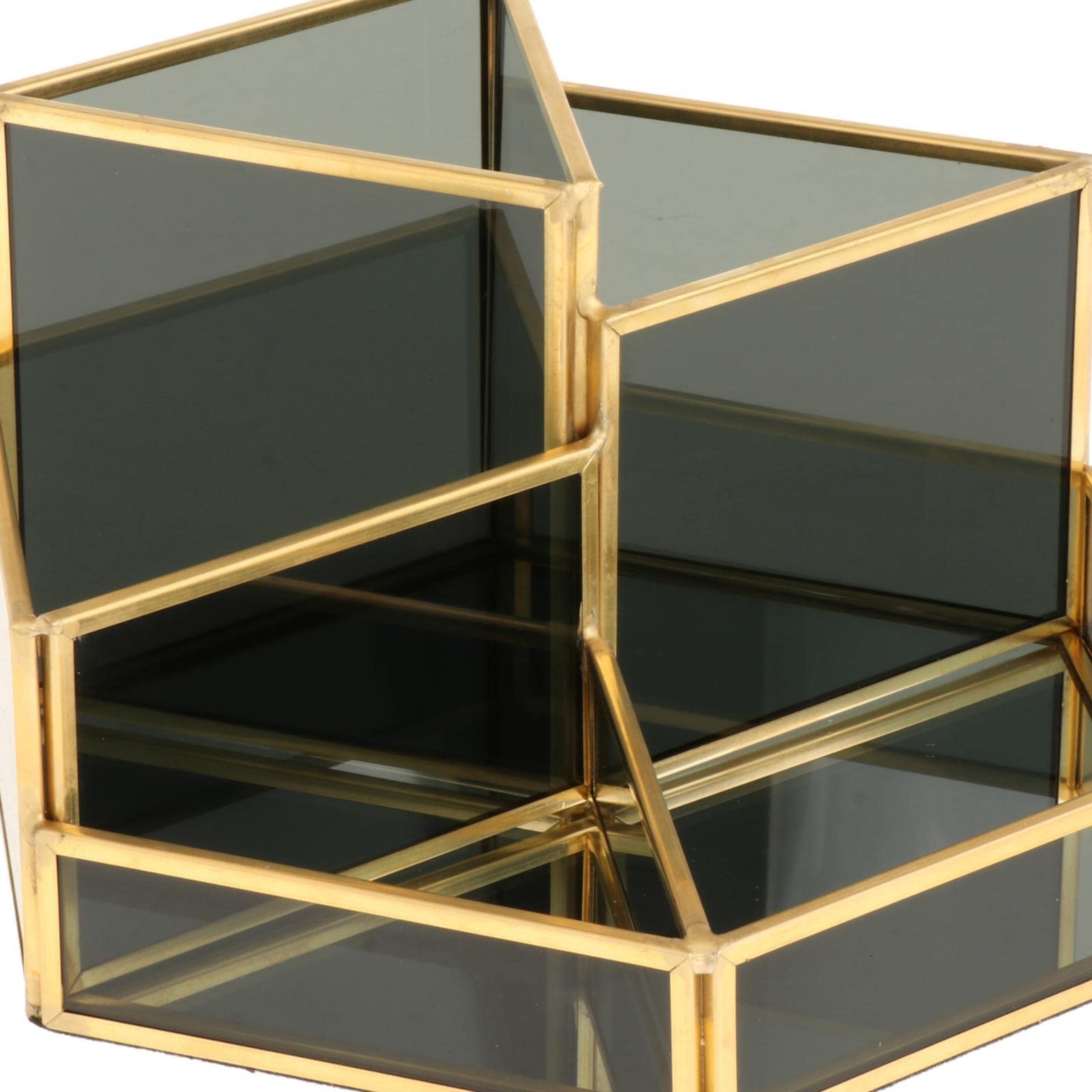 Set di 2 organizer per trucco da tavolo, organizer per bagno, nero A