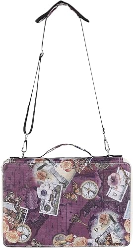 Miniatura 7 de Shulaner Estuche para lápices de colores con cierre de cremallera, gran capacidad, estilo retro, con patrón de elementos, bolsa impermeable de tela