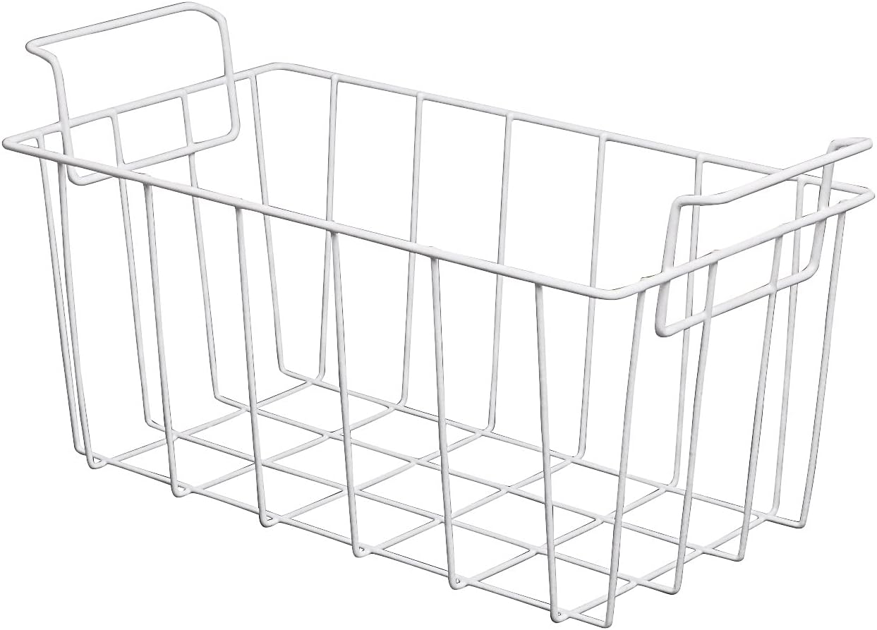 KITCHEN BASICS 101: 2 Pack WR21X10208 White Refrigerator Freezer Basket Replacement for GE Haier RF-0300-29 ap4428485, RF-0300-29, 1535717, AH2356327, EA2356327, PS2356327, RF-0300-20, WR21X10157