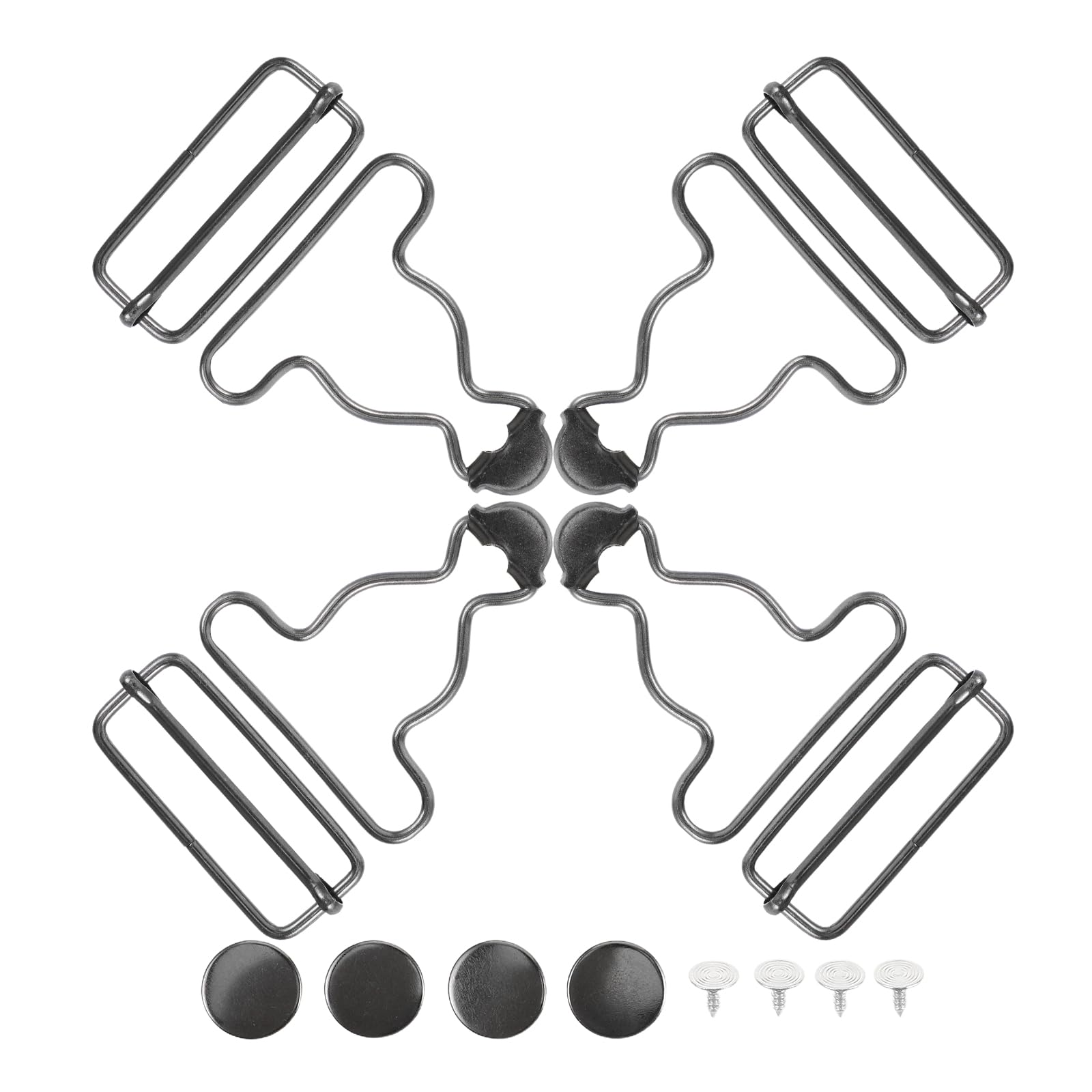 Healeved Hebillas Metálicas Ajustables Estilo Vaquero 4 Piezas de Hierro para Tirantes de Peto Gancho Abotonado para Overoles y Uso Diario Casual